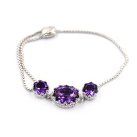 Bracelet en argent et Améthyste de Zambie (Dallas Prince Designs)