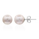 Boucles d'oreilles en argent et Perle Ming de couleur pourpre (TPC)