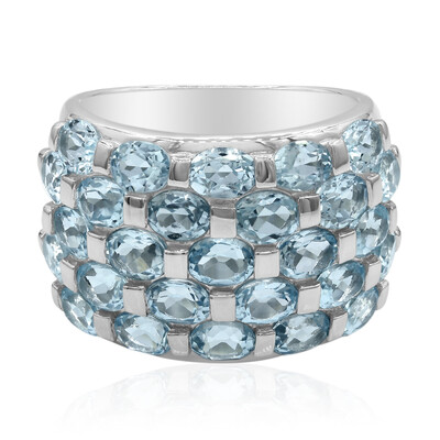 Bague en argent et Topaze bleu ciel
