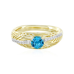 Bague en or et Topaze bleu Suisse (Ornaments by de Melo)