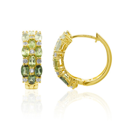 Boucles d'oreilles en argent et Tourmaline verte