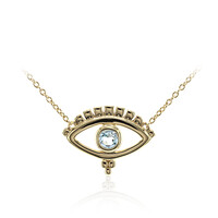 Collier en argent et Topaze bleu ciel