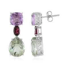 Boucles d'oreilles en argent et Améthyste verte
