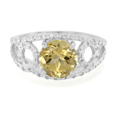 Bague en argent et Quartz champagne