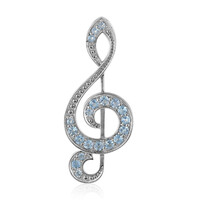 Pendentif en argent et Topaze bleu Suisse