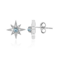 Boucles d'oreilles en argent et Topaze bleu Suisse