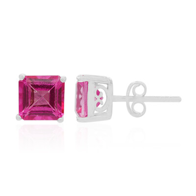 Boucles d'oreilles en argent et Topaze rose
