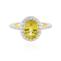 Bague en argent et Apatite dorée