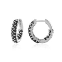 Boucles d'oreilles en argent et Spinelle noir