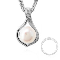 Collier en argent et Perle blanche de culture d'eau douce