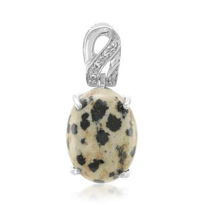 Pendentif en argent et Jaspe Dalmatien