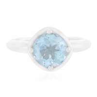 Bague en argent et Topaze bleu ciel