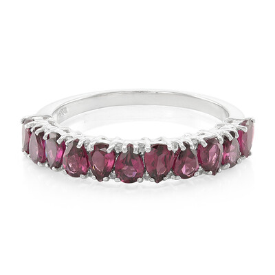 Bague en argent et Rhodolite du Rajasthan