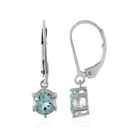 Boucles d'oreilles en argent et Topaze bleu ciel