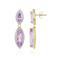 Boucles d'oreilles en argent et Améthyste Rose de France