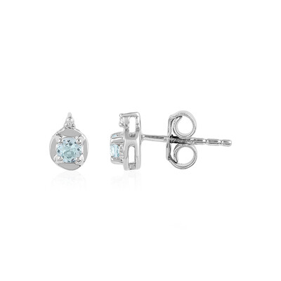Boucles d'oreilles en argent et Topaze bleu ciel