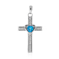 Pendentif en argent et Topaze bleu Suisse