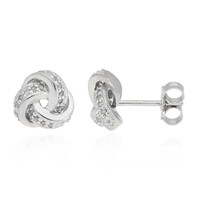 Boucles d'oreilles en argent et Diamant poivre et sel