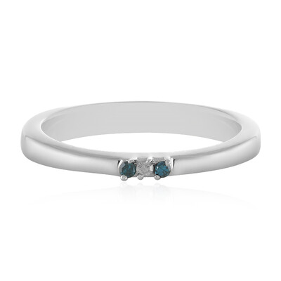 Bague en argent et Diamant I4 (J)