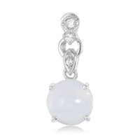 Pendentif en argent et Agate zonée bleue