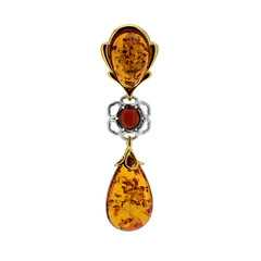 Pendentif en argent et Ambre baltique