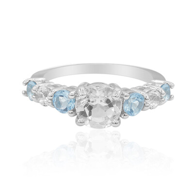 Bague en argent et Topaze blanche