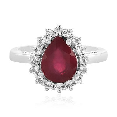 Bague en argent et Rubis de Madagascar