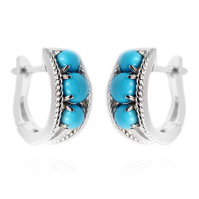 Boucles d'oreilles en argent et Turquoise Sleeping Beauty (Anne Bever)