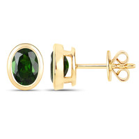 Boucles d'oreilles en or et Diopside de Russie