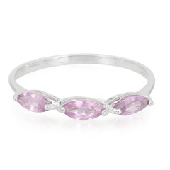 Bague en argent et Saphir pourpre de Ceylan non chauffé