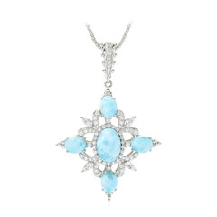 Collier en argent et Larimar (Dallas Prince Designs)