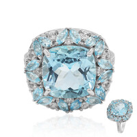 Bague en argent et Topaze bleu ciel