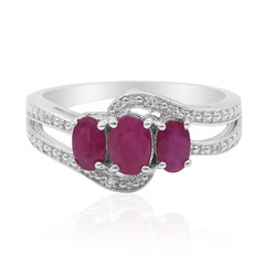 Bague en argent et Rubis du Mozambique
