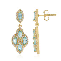 Boucles d'oreilles en argent et Apatite bleue