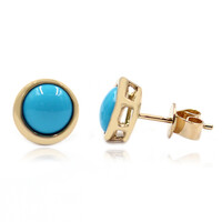 Boucles d'oreilles en or et Turquoise Sleeping Beauty