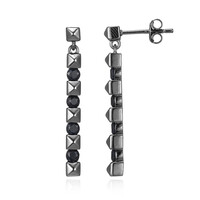 Boucles d'oreilles en argent et Saphir noir