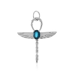 Pendentif en argent et Kyanite bleu pétrole
