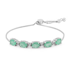 Bracelet en argent et Quartz vert pastel
