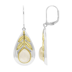 Boucles d'oreilles en argent et Pierre de Lune arc-en-ciel