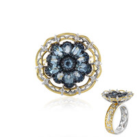 Bague en argent et Aigue-marine de Tanzanie (Gems en Vogue)