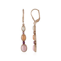 Boucles d'oreilles en argent et Opale rose (KM by Juwelo)