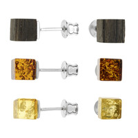 Boucles d'oreilles en argent et Ambre baltique