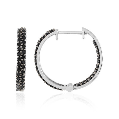 Boucles d'oreilles en argent et Spinelle noir