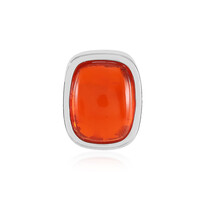 Pendentif en argent et Opale rouge d'Éthiopie