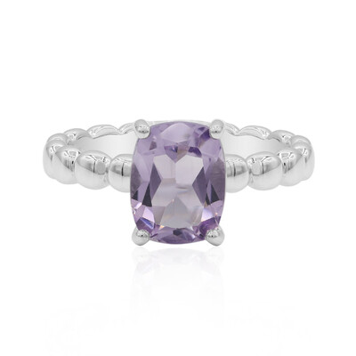Bague en argent et Améthyste Rose de France