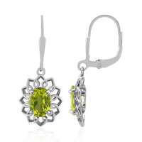 Boucles d'oreilles en argent et Péridot de Birmanie