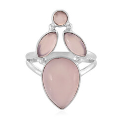 Bague en argent et Calcédoine rose