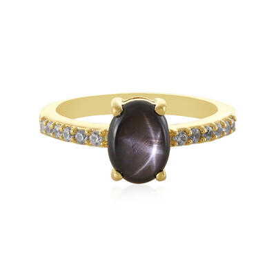 Bague en argent et Saphir étoilé noir