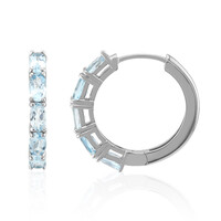 Boucles d'oreilles en argent et Topaze bleu ciel