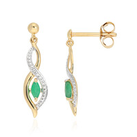Boucles d'oreilles en or et Emeraude